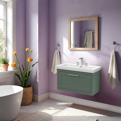 [BFCR896B] Blithbury Traditional Wall Hung Vanity Basin Unit with Fireclay Basin - Choice of Size, Colour and Basin Type - Lifestyle 1