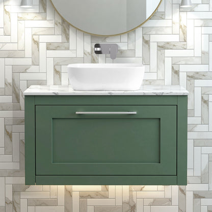 [BFCR896CMT] Blithbury Traditional Bathroom Wall Hung Vanity Unit and Worktop - Choice of Size and Colour - Silo