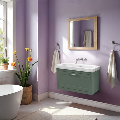 [BFCR896H] Blithbury Traditional Wall Hung Vanity Basin Unit with Fireclay Basin - Choice of Size, Colour and Basin Type - Lifestyle 1
