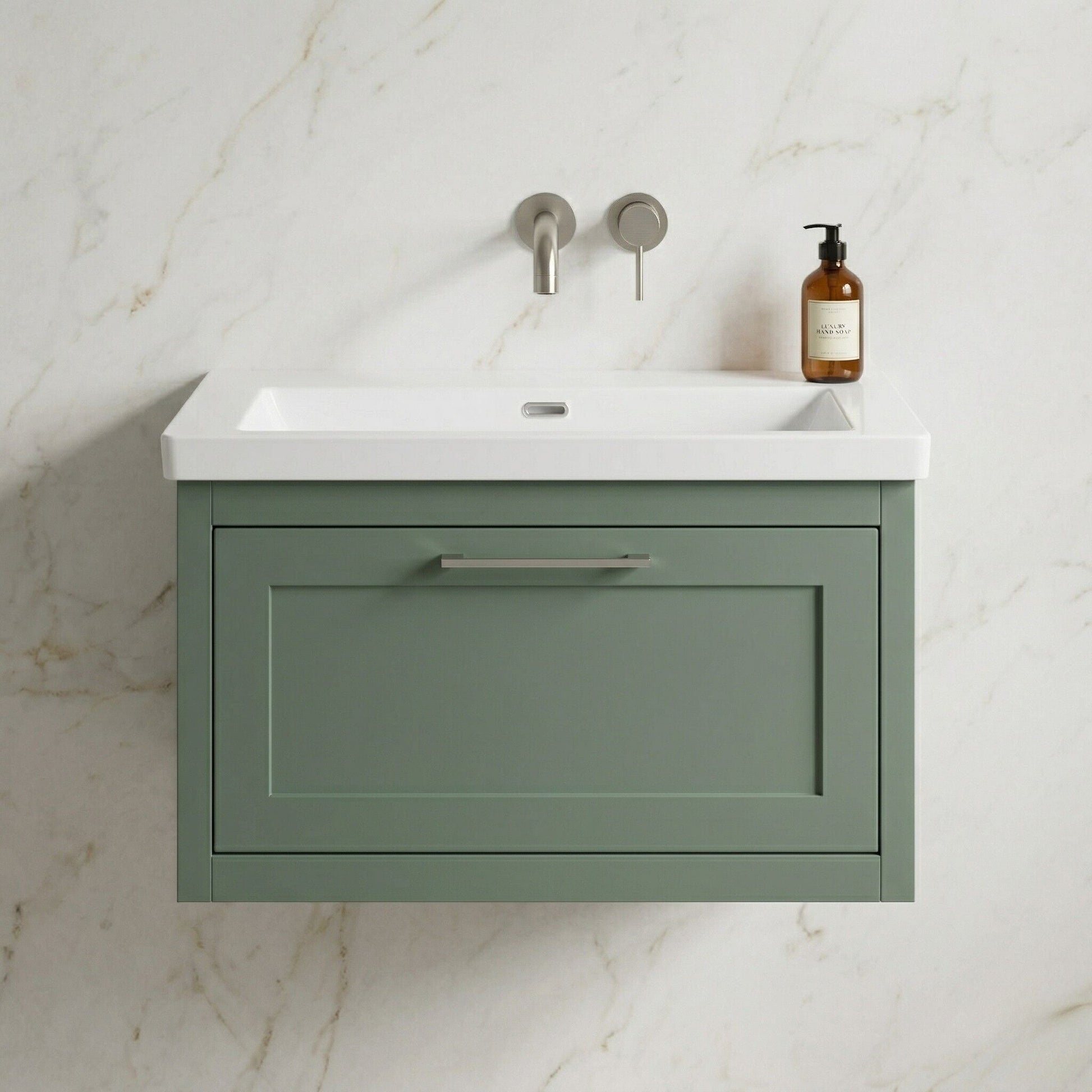 [BFCR896K] Blithbury Traditional Bathroom Wall Hung Vanity with Modern Fireclay Basin Unit - Choice of Size, Colour and Basin Type - Silo