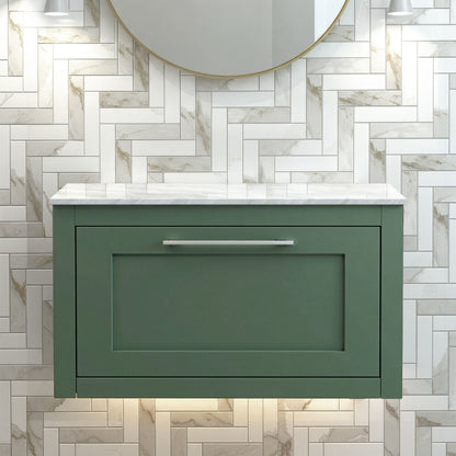 [BFCR896WMT] Blithbury Traditional Bathroom Wall Hung Vanity Unit and Worktop - Choice of Size and Colour - Silo