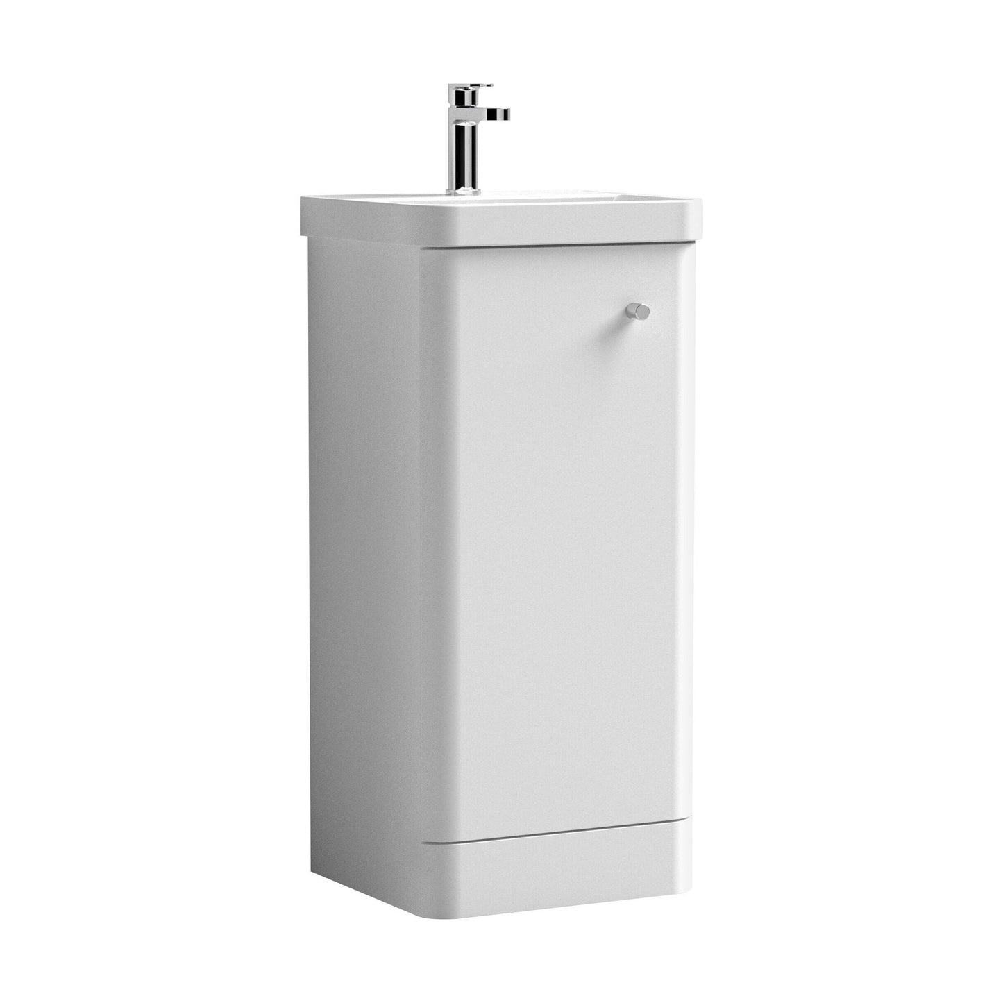 [BFCU102] Flashbrook Floor Standing 1 Door Vanity Unit with Ceramic Basin - 400mm, Choice of Colour - Cutout