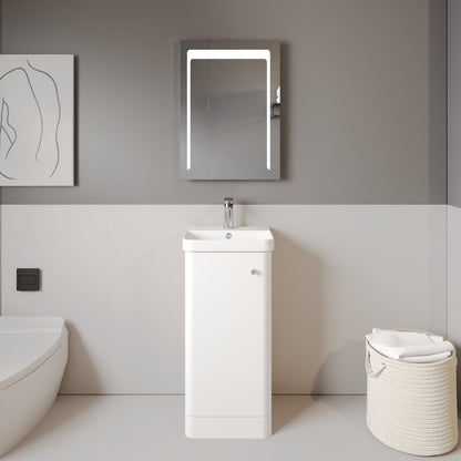 [BFCU102] Flashbrook Floor Standing 1 Door Vanity Unit with Ceramic Basin - 400mm, Choice of Colour - Lifestyle 1