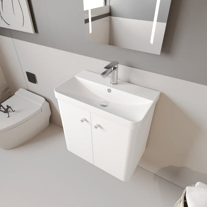 [BFCU105] Flashbrook Contemporary Wall Hung 2 Door Vanity Unit with 1 Tap Hole Basin, Choice of Size and Colour - Lifestyle 2