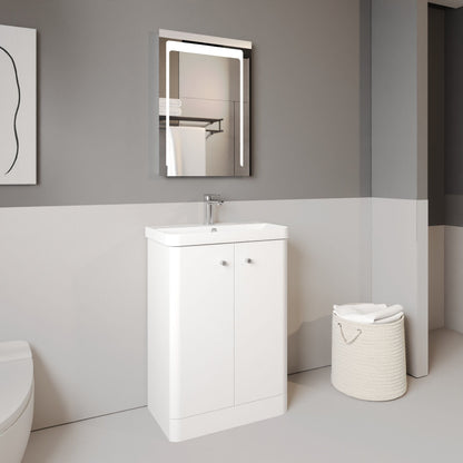 [BFCU106] Flashbrook Contemporary Floor Standing 2 Door Vanity Unit with 1 Tap Hole Ceramic Basin - Choice of Size and Finish - Lifestyle 3