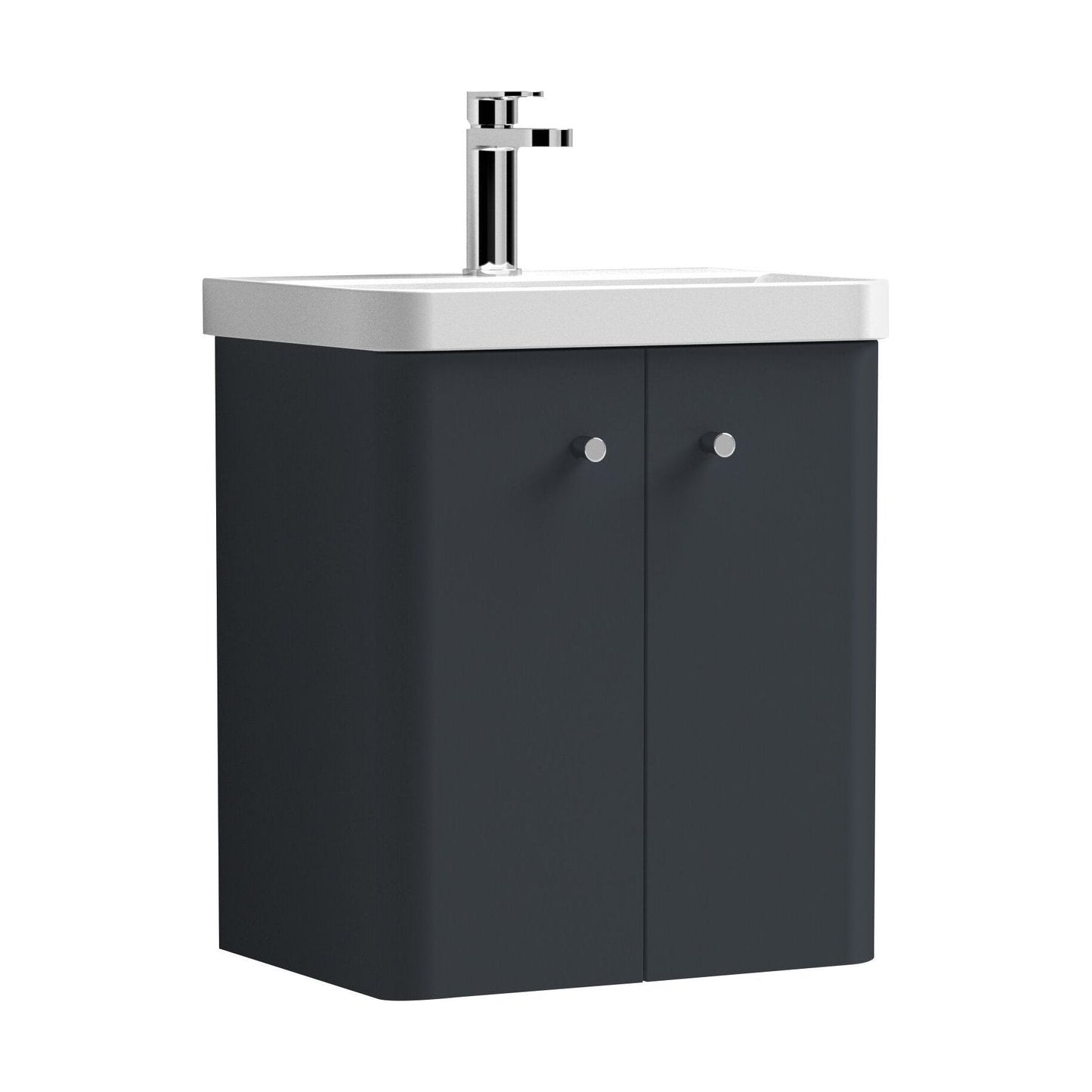 [BFCU1403] Flashbrook Contemporary Wall Hung 2 Door Vanity Unit with 1 Tap Hole Basin, Choice of Size and Colour - Cutout