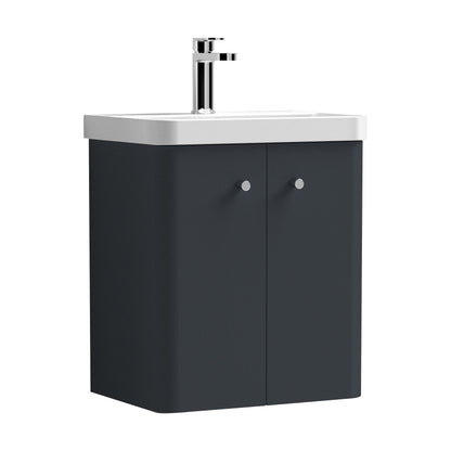 [BFCU1403] Flashbrook Contemporary Wall Hung 2 Door Vanity Unit with 1 Tap Hole Basin, Choice of Size and Colour - Cutout