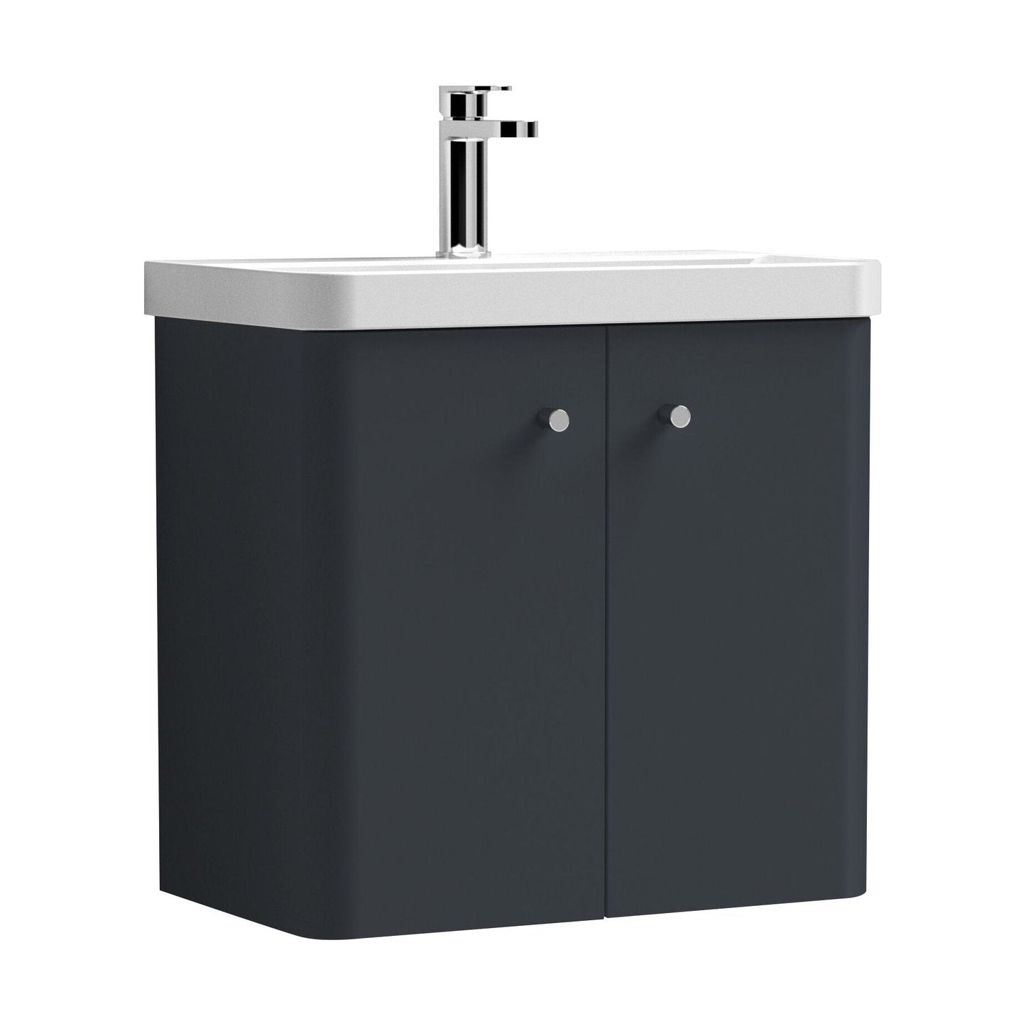 [BFCU1405] Flashbrook Contemporary Wall Hung 2 Door Vanity Unit with 1 Tap Hole Basin, Choice of Size and Colour - Cutout
