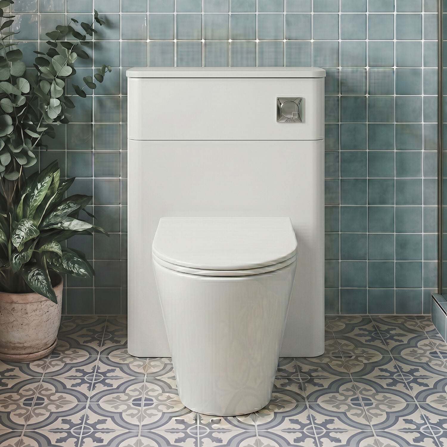 [BFCU141] Flashbrook Contemporary Floor Standing WC Toilet Unit - 500mm - Choice of Finish - Silo