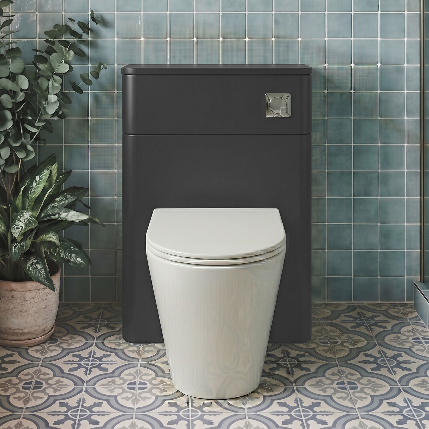 [BFCU1441] Flashbrook Contemporary Floor Standing WC Toilet Unit - 500mm - Choice of Finish - Silo