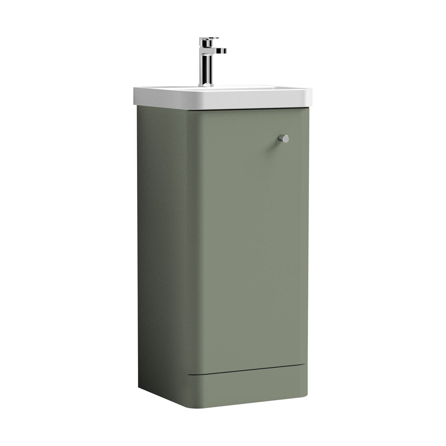 [BFCU802] Flashbrook Floor Standing 1 Door Vanity Unit with Ceramic Basin - 400mm, Choice of Colour - Cutout