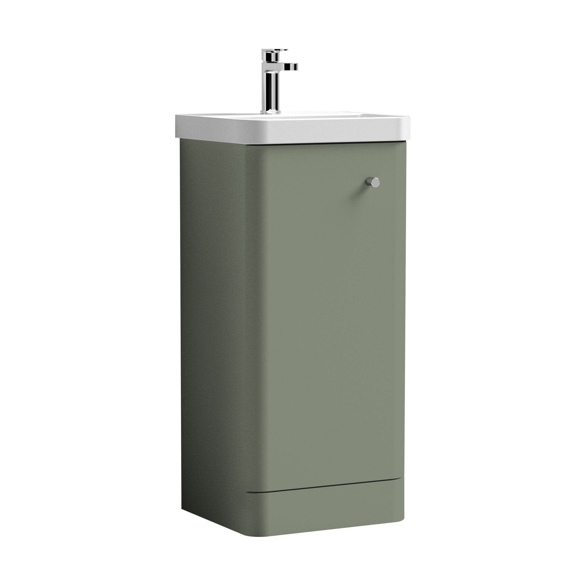 [BFCU802] Flashbrook Floor Standing 1 Door Vanity Unit with Ceramic Basin - 400mm, Choice of Colour - Cutout
