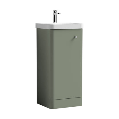 [BFCU802] Flashbrook Floor Standing 1 Door Vanity Unit with Ceramic Basin - 400mm, Choice of Colour - Cutout