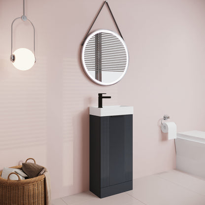 [BFDE1420H224] Belvide Retro Floor Standing 1 Door Cloakroom Vanity Basin Unit, 400mm, Choice of Colour and Handle Finish - Lifestyle 3