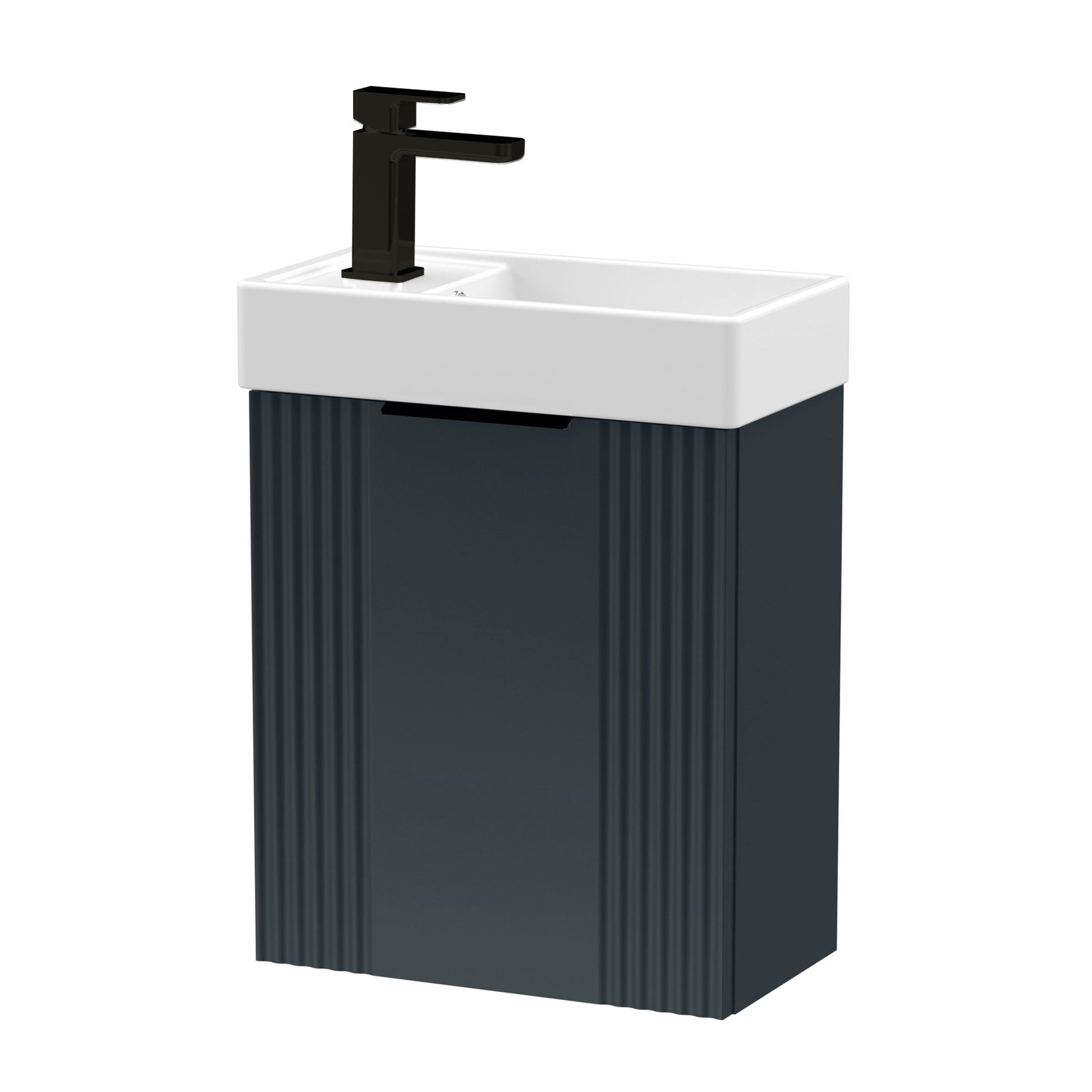 [BFDE1490H224] Belvide Retro Wall Hung Bathroom Cloakroom Vanity Basin Unit 438 x 400 x 222mm - Multiple Colours - Cutout