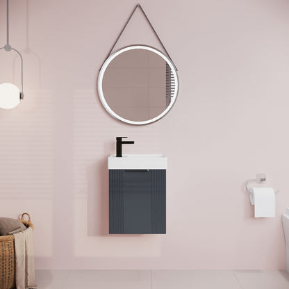 [BFDE1490H224] Belvide Retro Wall Hung Bathroom Cloakroom Vanity Basin Unit 438 x 400 x 222mm - Multiple Colours - Lifestyle 1