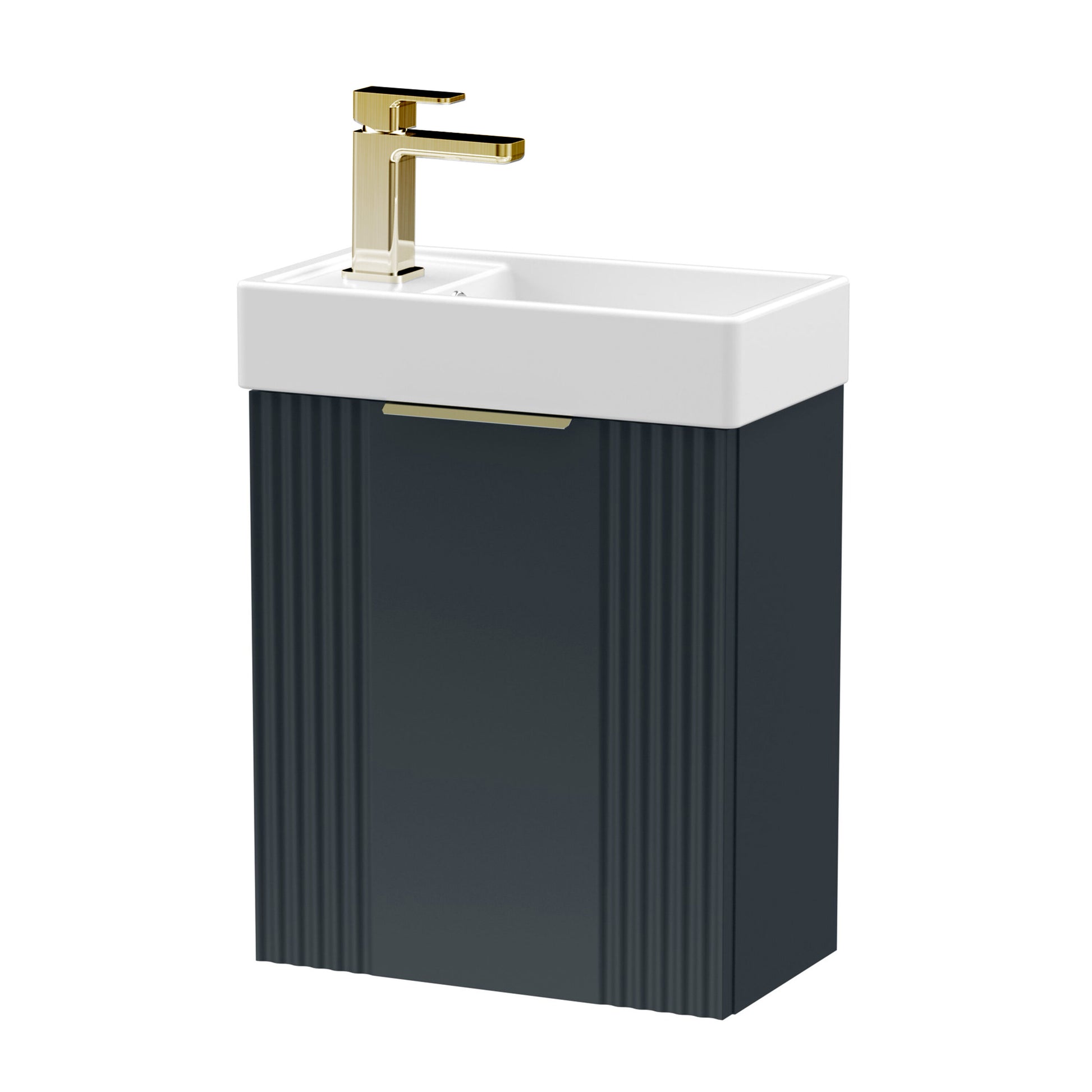 [BFDE1490H324] Belvide Retro Wall Hung Bathroom Cloakroom Vanity Basin Unit 438 x 400 x 222mm - Multiple Colours - Cutout