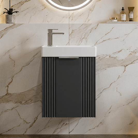 [BFDE1490] Belvide Retro Wall Hung Bathroom Cloakroom Vanity Basin Unit 438 x 400 x 222mm - Multiple Colours - Silo