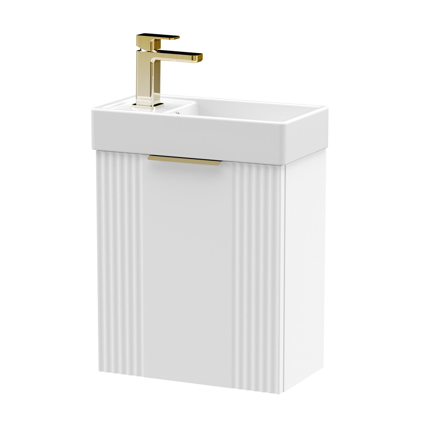 [BFDE190H324] Belvide Retro Wall Hung Bathroom Cloakroom Vanity Basin Unit 438 x 400 x 222mm - Multiple Colours - Cutout