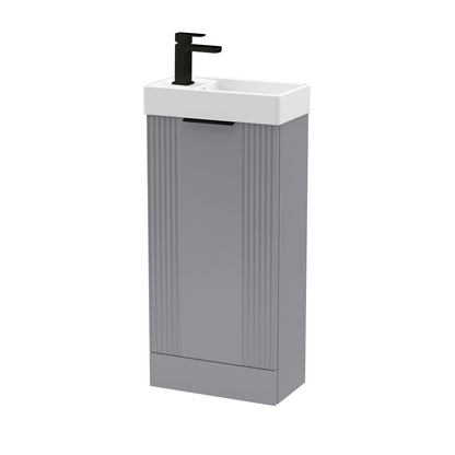 [BFDE220H224] Belvide Retro Floor Standing 1 Door Cloakroom Vanity Basin Unit, 400mm, Choice of Colour and Handle Finish - Cutout