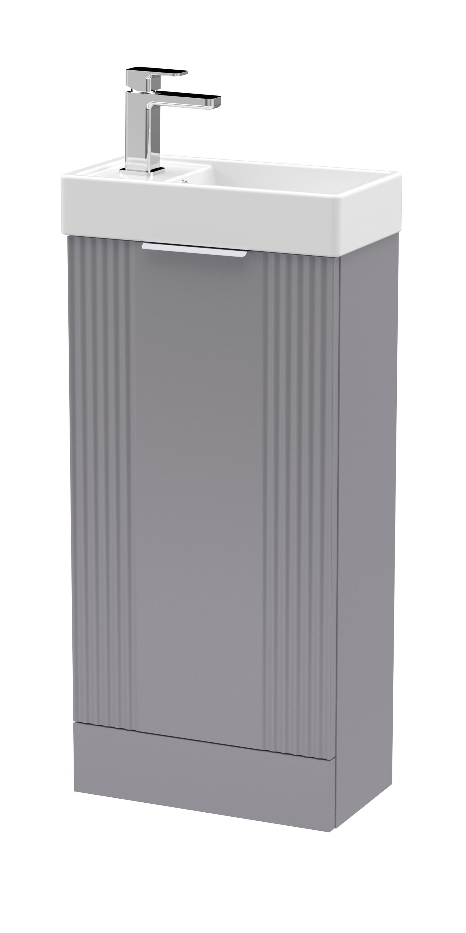 [BFDE220] Belvide Retro Floor Standing 1 Door Cloakroom Vanity Basin Unit, 400mm, Choice of Colour and Handle Finish - Cutout