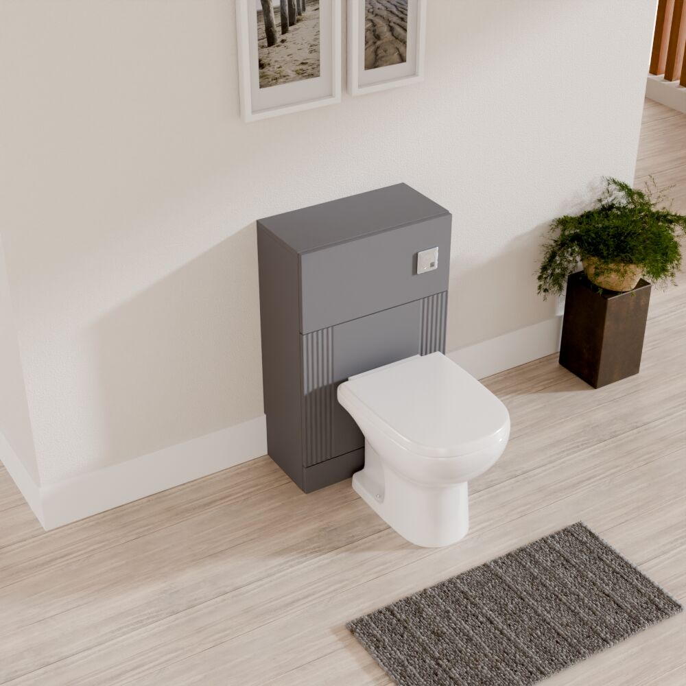 [BFDE241] Belvide Modern Bathroom Retro Floor Standing WC Back to Wall Toilet Unit, 500mm, Choice of Colour - Lifestyle 2