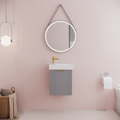 [BFDE290H324] Belvide Retro Wall Hung Bathroom Cloakroom Vanity Basin Unit 438 x 400 x 222mm - Multiple Colours - Lifestyle 1