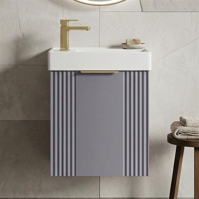[BFDE290H324] Belvide Retro Wall Hung Bathroom Cloakroom Vanity Basin Unit 438 x 400 x 222mm - Multiple Colours - Silo