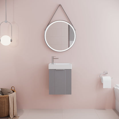 [BFDE290] Belvide Retro Wall Hung Bathroom Cloakroom Vanity Basin Unit 438 x 400 x 222mm - Multiple Colours - Lifestyle 1
