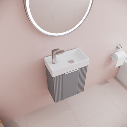[BFDE290] Belvide Retro Wall Hung Bathroom Cloakroom Vanity Basin Unit 438 x 400 x 222mm - Multiple Colours - Lifestyle 2
