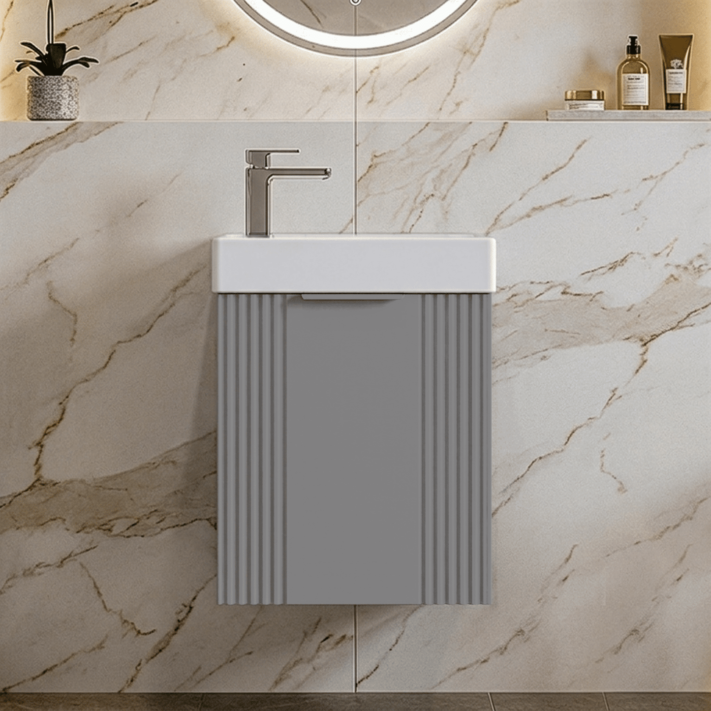 [BFDE290] Belvide Retro Wall Hung Bathroom Cloakroom Vanity Basin Unit 438 x 400 x 222mm - Multiple Colours - Silo