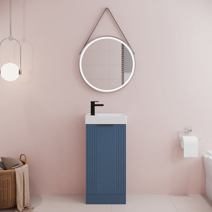 [BFDE320H224] Belvide Retro Floor Standing 1 Door Cloakroom Vanity Basin Unit, 400mm, Choice of Colour and Handle Finish - Lifestyle 1