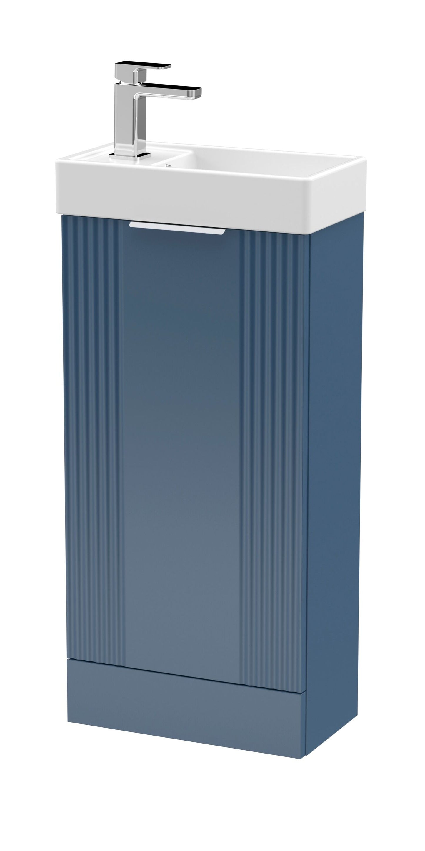 [BFDE320] Belvide Retro Floor Standing 1 Door Cloakroom Vanity Basin Unit, 400mm, Choice of Colour and Handle Finish - Cutout