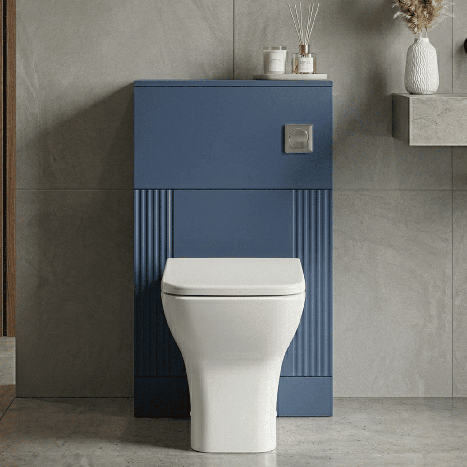 [BFDE341] Belvide Modern Bathroom Retro Floor Standing WC Back to Wall Toilet Unit, 500mm, Choice of Colour - Silo