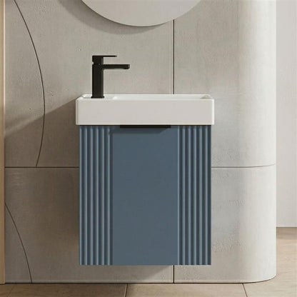 [BFDE390H224] Belvide Retro Wall Hung Bathroom Cloakroom Vanity Basin Unit 438 x 400 x 222mm - Multiple Colours - Silo