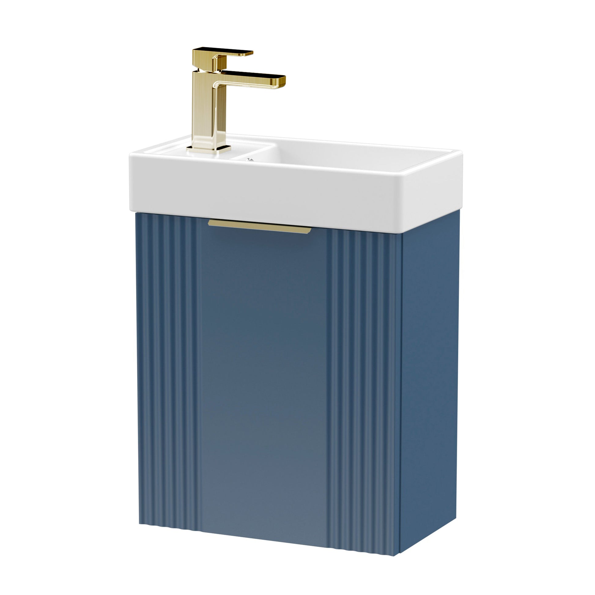 [BFDE390H324] Belvide Retro Wall Hung Bathroom Cloakroom Vanity Basin Unit 438 x 400 x 222mm - Multiple Colours - Cutout