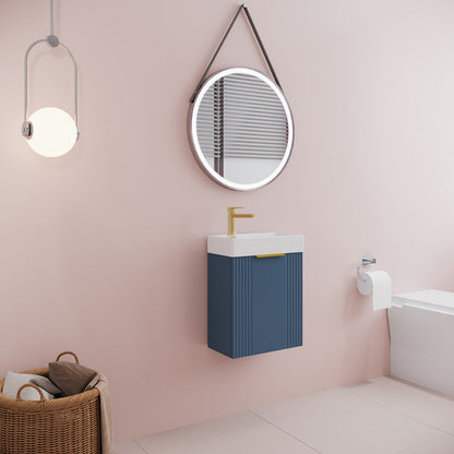 [BFDE390H324] Belvide Retro Wall Hung Bathroom Cloakroom Vanity Basin Unit 438 x 400 x 222mm - Multiple Colours - Lifestyle 3