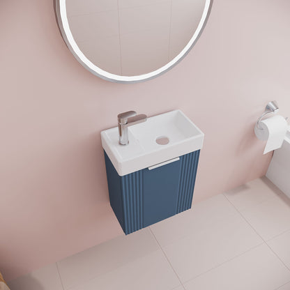 [BFDE390] Belvide Retro Wall Hung Bathroom Cloakroom Vanity Basin Unit 438 x 400 x 222mm - Multiple Colours - Lifestyle 2
