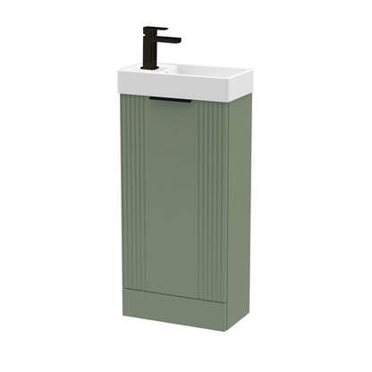 [BFDE820H224] Belvide Retro Floor Standing 1 Door Cloakroom Vanity Basin Unit, 400mm, Choice of Colour and Handle Finish - Cutout