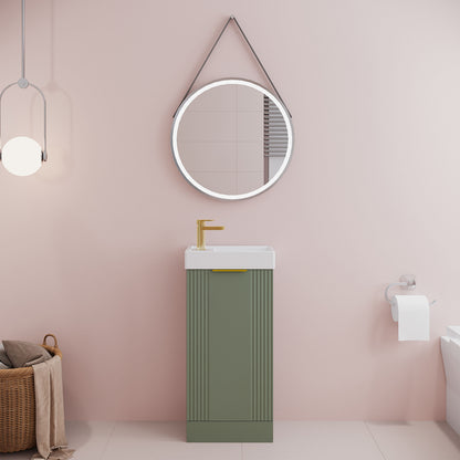 [BFDE820H324] Belvide Retro Floor Standing 1 Door Cloakroom Vanity Basin Unit, 400mm, Choice of Colour and Handle Finish - Lifestyle 1