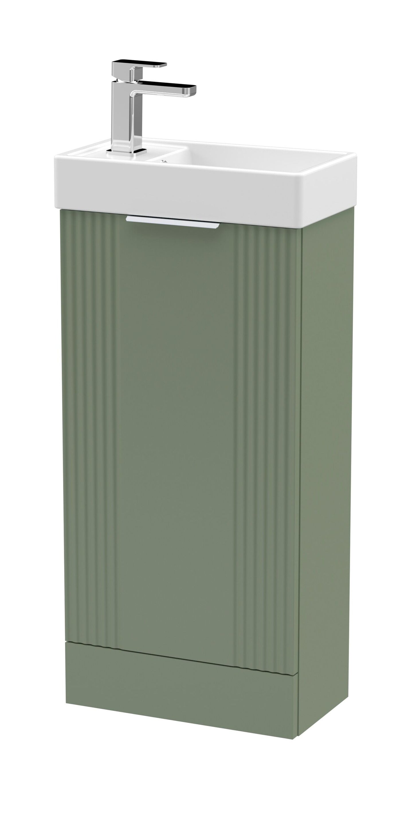 [BFDE820] Belvide Retro Floor Standing 1 Door Cloakroom Vanity Basin Unit, 400mm, Choice of Colour and Handle Finish - Cutout