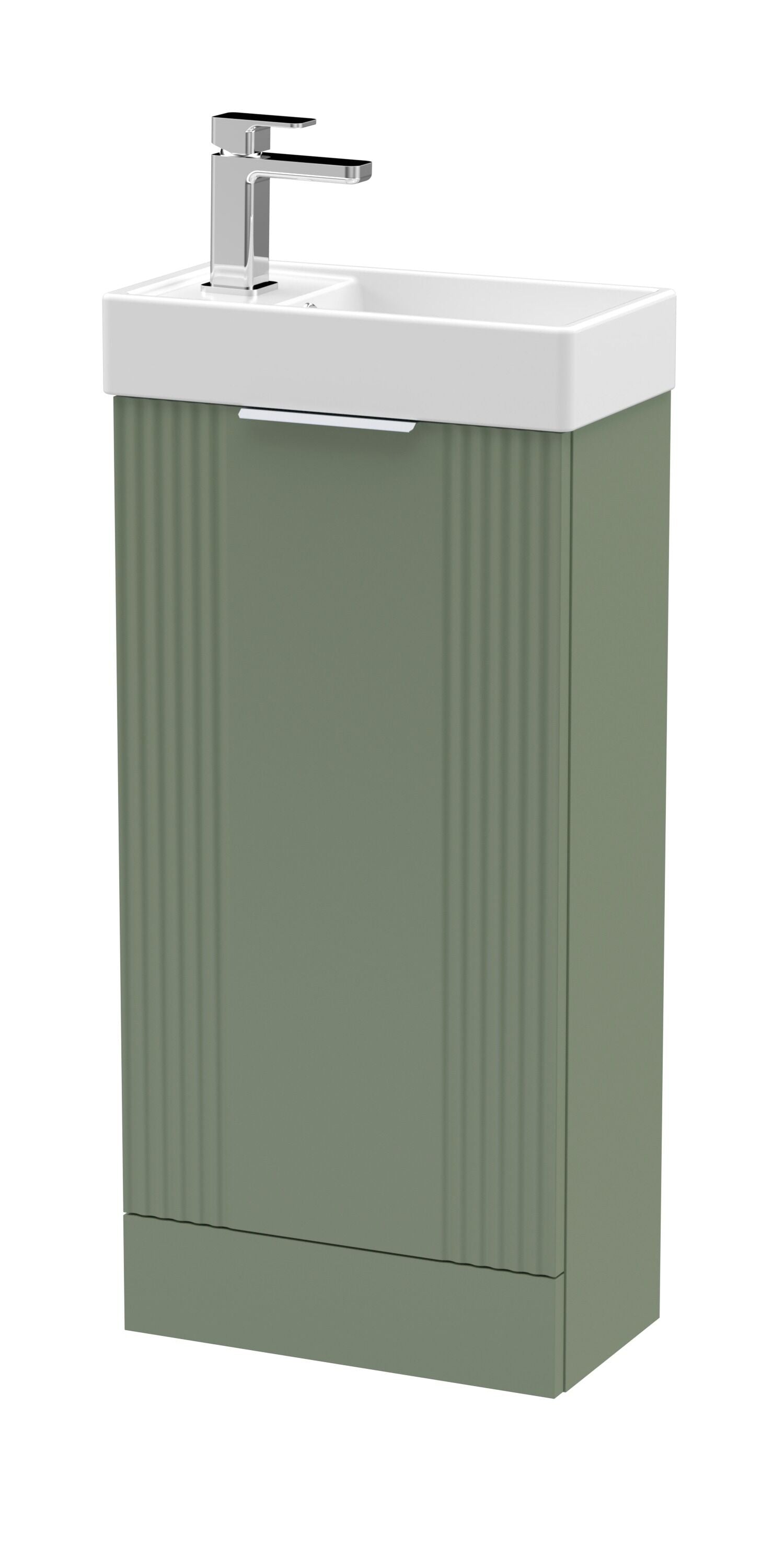 [BFDE820] Belvide Retro Floor Standing 1 Door Cloakroom Vanity Basin Unit, 400mm, Choice of Colour and Handle Finish - Cutout