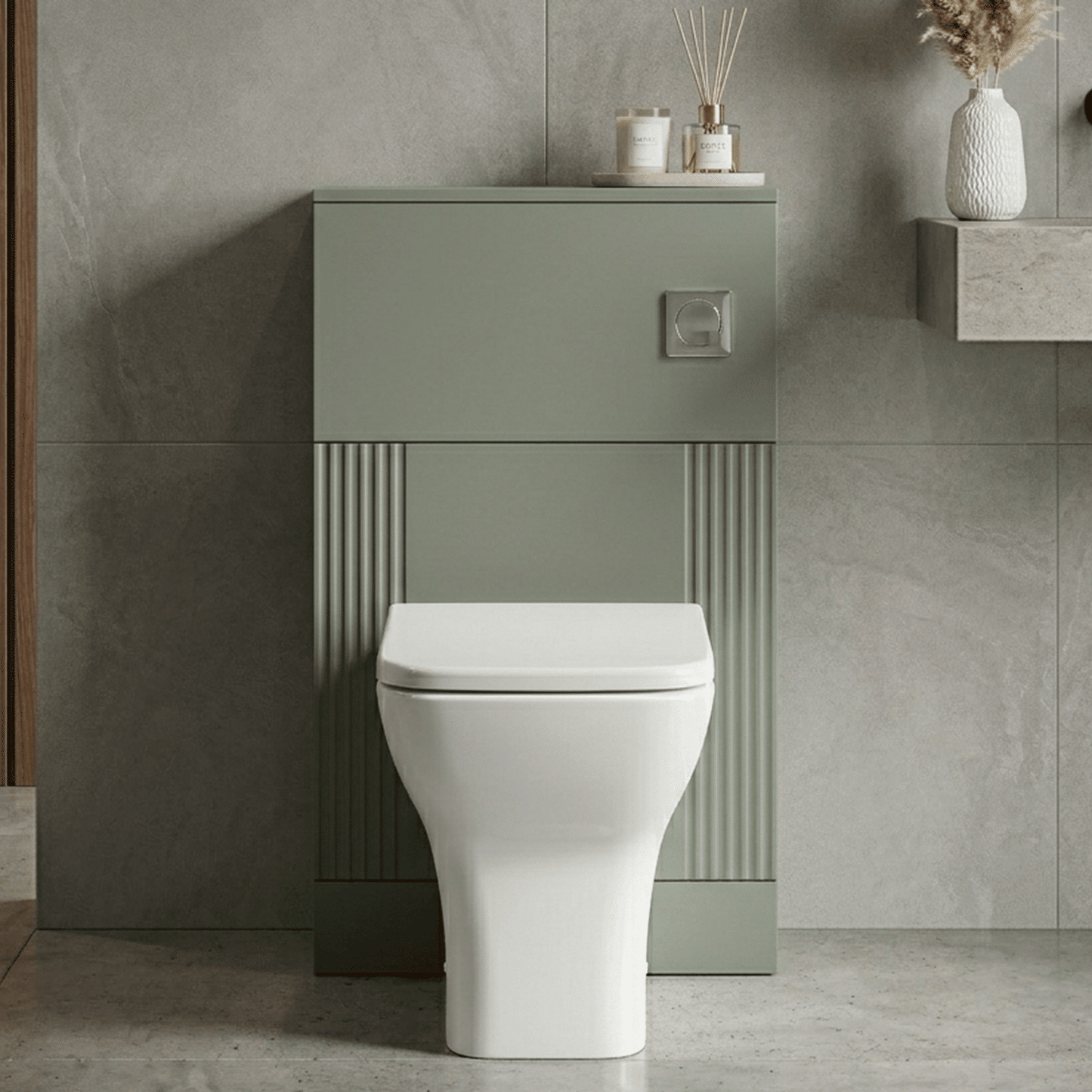 [BFDE841] Belvide Modern Bathroom Retro Floor Standing WC Back to Wall Toilet Unit, 500mm, Choice of Colour - Silo