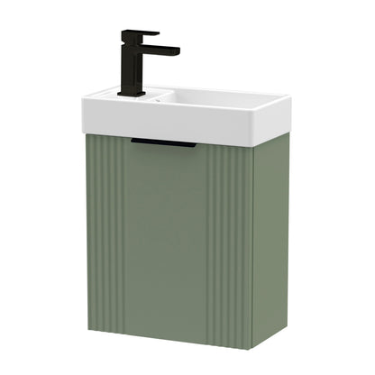 [BFDE890H224] Belvide Retro Wall Hung Bathroom Cloakroom Vanity Basin Unit 438 x 400 x 222mm - Multiple Colours - Cutout