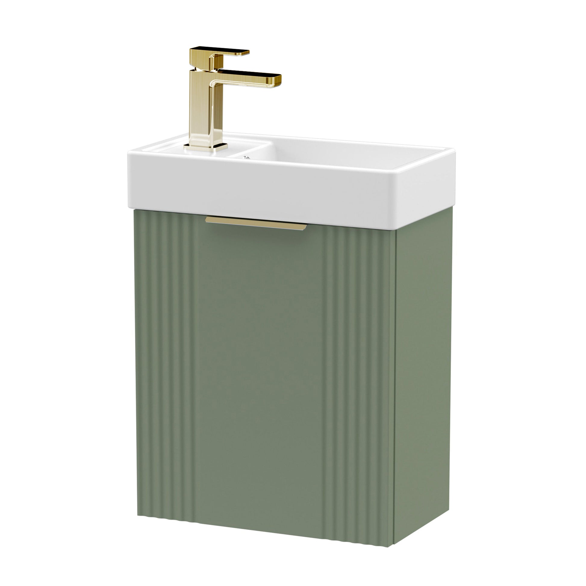 [BFDE890H324] Belvide Retro Wall Hung Bathroom Cloakroom Vanity Basin Unit 438 x 400 x 222mm - Multiple Colours - Cutout