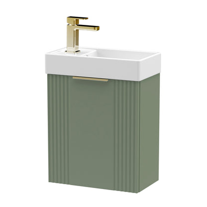 [BFDE890H324] Belvide Retro Wall Hung Bathroom Cloakroom Vanity Basin Unit 438 x 400 x 222mm - Multiple Colours - Cutout