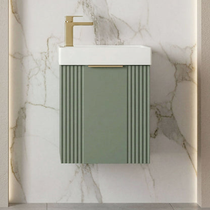 [BFDE890H324] Belvide Retro Wall Hung Bathroom Cloakroom Vanity Basin Unit 438 x 400 x 222mm - Multiple Colours - Silo