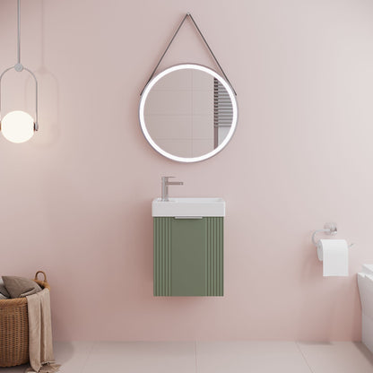 [BFDE890] Belvide Retro Wall Hung Bathroom Cloakroom Vanity Basin Unit 438 x 400 x 222mm - Multiple Colours - Lifestyle 1