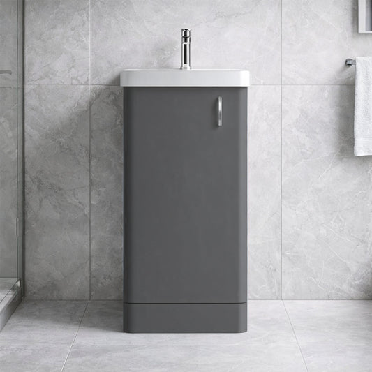 [BFDRF400GR] Direction 400mm 1 Door Floor Basin Unit - Silo