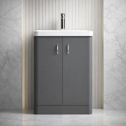 [BFDRF600GR] Direction 600mm 2 Door Floor Basin Unit - Silo